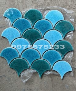 Gạch vảy cá mosaic men gốm rạn