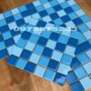 Mosaic màu xanh men gốm trơn vỉ 306×306 ốp bể bơi hd