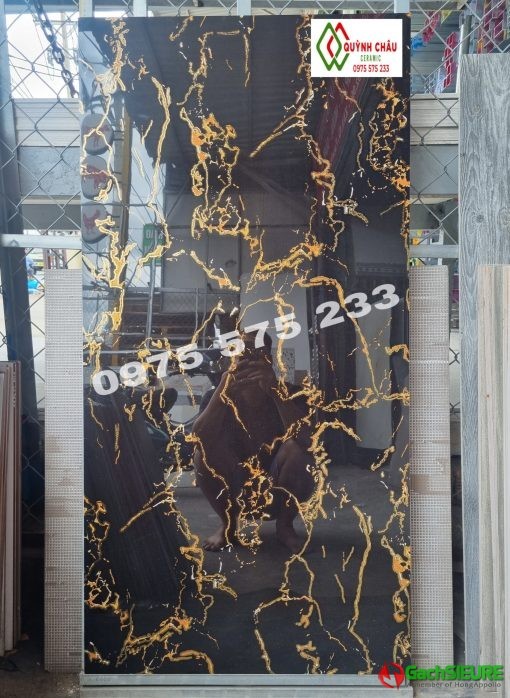 Mẫu gạch 60×120 ánh kim khắc vàng đẹp lát ốp cao cấp
