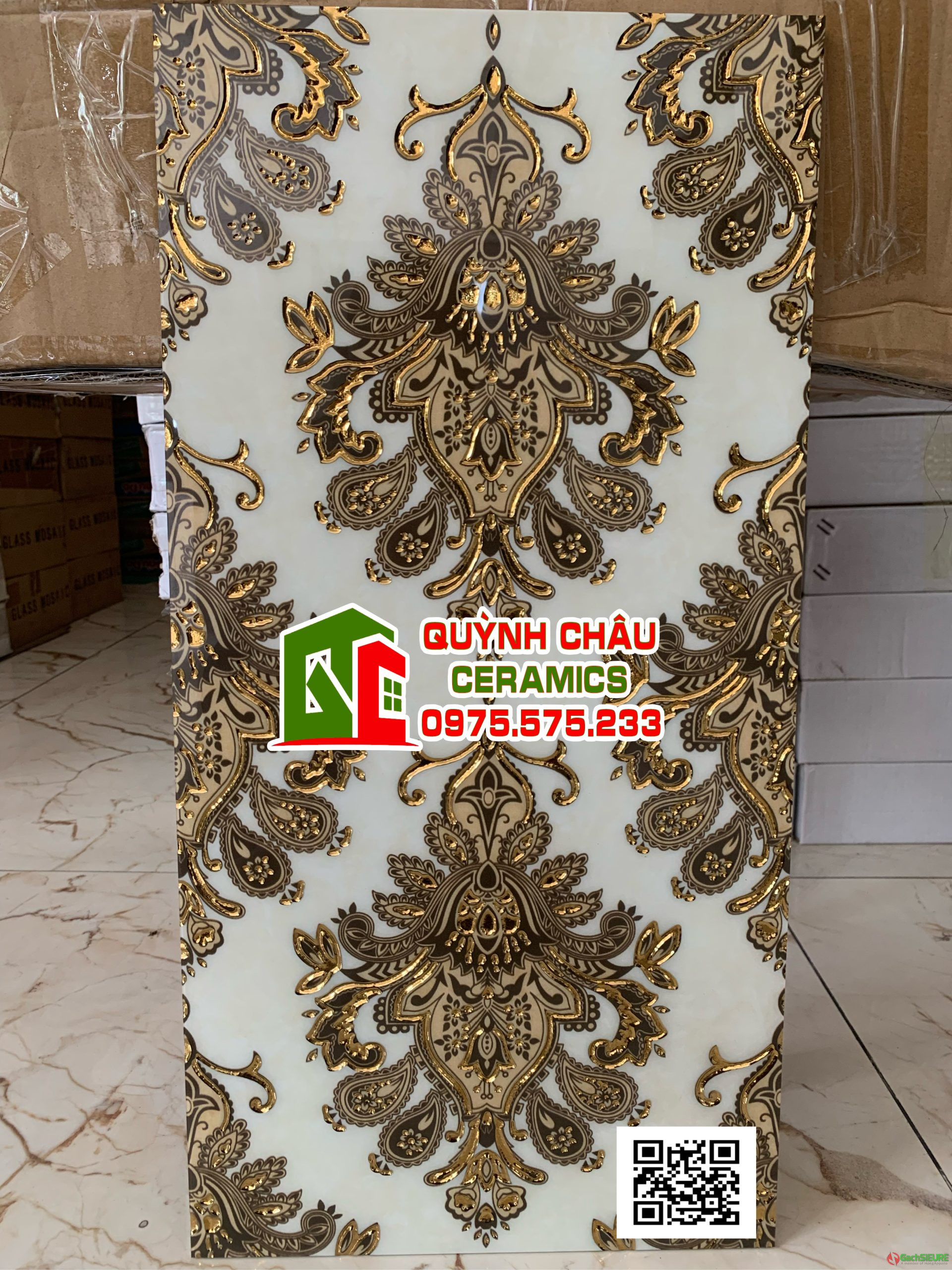 Đá trang trí khắc vàng nhũ kim 30x60 đẹp mnk