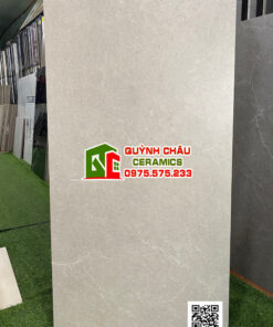 Gạch 600×1200 đá nhám màu xám mờ vân nhẹ