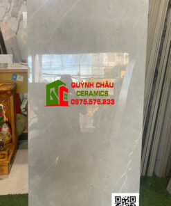 Gạch lát nền ấn độ 60×120 màu xám vân đá Polish bóng