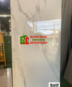 Gạch nhập khẩu ấn độ 60×120 đá bóng polish trắng vân