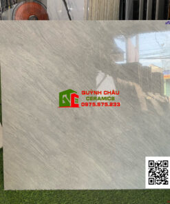 Gạch thạch bàn 80×80 màu xám vân đá bóng kiếng