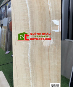 Gạch ấn độ 60×120 Glossy bóng vân đá vàng kem đẹp