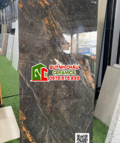 Gạch ấn độ Lava Brown 60×120 bóng vân đá marble đẹp