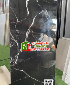 Gạch đen tia chớp 60×120 Noir Veine High Glossy ấn độ
