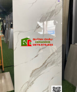 Gạch ốp lát ấn độ 60×120 vân đá Glossy Statuario Extra