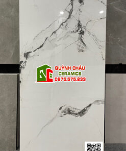 Gạch 60×120 ấn độ màu trắng vân xám đậm Dark cloudy