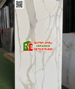 Gạch ấn độ 600×1200 trắng mờ nhiều vân xám