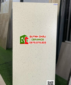 Gạch ấn độ 60×120 terrazzo white hạt đá chấm trắng