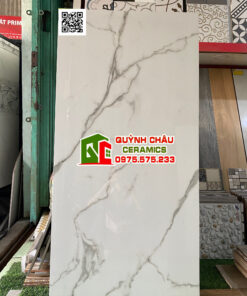 Gạch ấn độ 60×120 trắng vân glossy giá rẻ quận 2