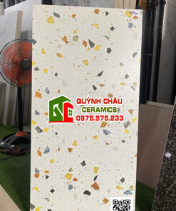 Gạch lát ốp 60×120 terrazzo hạt đá vàng trang trí đẹp