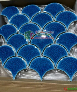 Gạch mosaic vảy cá màu xanh dương đậm