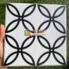 Gạch bông 20×20 hoa văn đen trơn nền men màu trắng