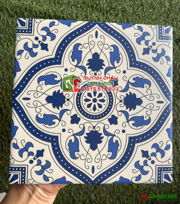 Gạch bông 20x20 hoa văn màu xanh dương