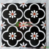Gạch bông 30×30 màu đen cổ điển hoa văn trắng