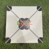 Gạch bông 30×30 màu trắng hoa văn đen đơn giản