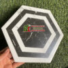 Gạch lục giác 200×230 đen vân đá marble viền trắng