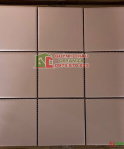 Gạch mosaic chip viên 10×10 màu hồng men mờ