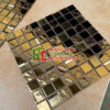 Gạch mosaic gốm bề mặt inox mạ vàng nhạt