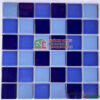 Gạch mosaic gốm phối màu xanh biển đậm hồ bơi