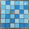 Gạch mosaic gốm phối mix màu xanh biển hồ bơi