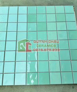 Gạch mosaic gốm sứ màu xanh lá men phủ bóng