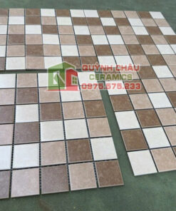 Gạch mosaic gốm sứ phối trộn mix màu men mờ