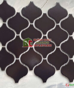 Gạch mosaic hình lồng đèn màu đen bề mặt mờ