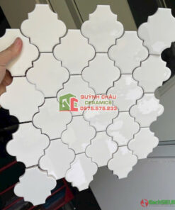 Gạch mosaic lồng đèn màu trắng men trơn bóng