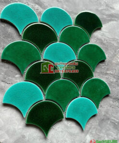 Gạch mosaic men rạn vảy cá mix màu phối ngẫu nhiên
