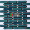 Gạch mosaic que đầu tròn màu xanh rêu bề mặt bóng