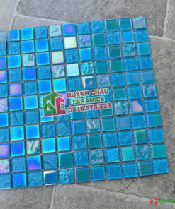 Gạch mosaic thủy tinh 25×25 màu xanh ngọc