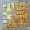 Gạch mosaic thủy tinh 48×48 màu vàng óng ánh đẹp