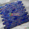 Gạch mosaic thủy tinh hình chữ nhật màu xanh đẹp cao cấp