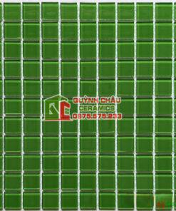 Gạch mosaic thủy tinh màu xanh lá ốp lát trang trí