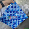 Gạch mosaic thủy tinh màu xanh mix phối hỗn hợp