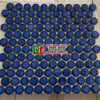 Gạch mosaic trang trí chấm bi tròn màu xanh dương men mờ
