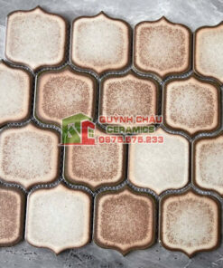 Gạch mosaic trang trí màu vàng cát bề mặt mờ