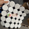 Gạch mosaic vỉ bát giác màu trắng mờ
