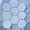 Gạch mosaic vỉ lục giác to màu trắng mờ