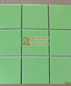 Gạch mosaic viên chip 10×10 men mờ màu xanh lá