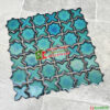 Gạch trang trí mosaic xo màu xanh bề mặt bóng