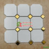 Gạch vỉ mosaic bát giác trắng mờ điểm vàng đẹp