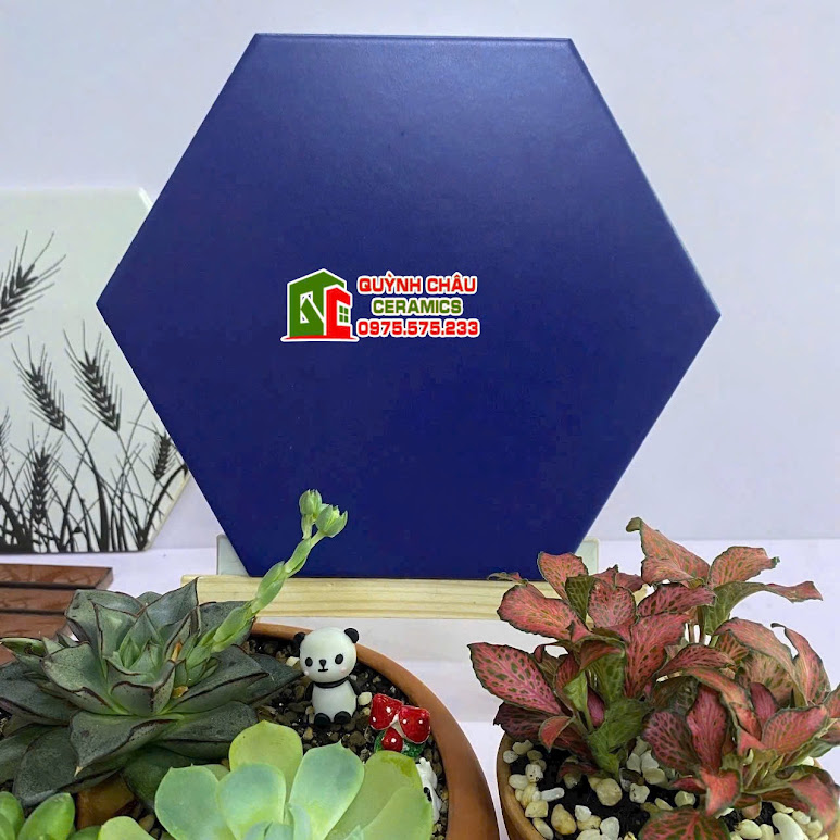 Gạch lục giác đơn sắc 20×23 màu xanh dương Gạch lục giác đơn sắc 20×23 màu xanh dương