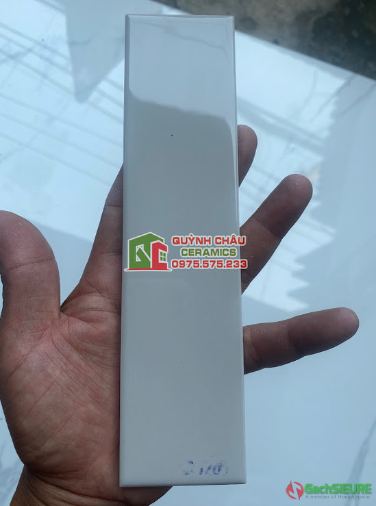 Gạch thẻ 5x20 màu xám ghi men bóng
