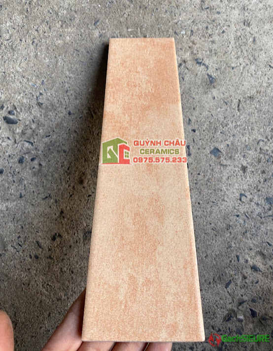 Gạch thẻ 75x300 xương đá mờ màu cam cổ điển hiệu ứng