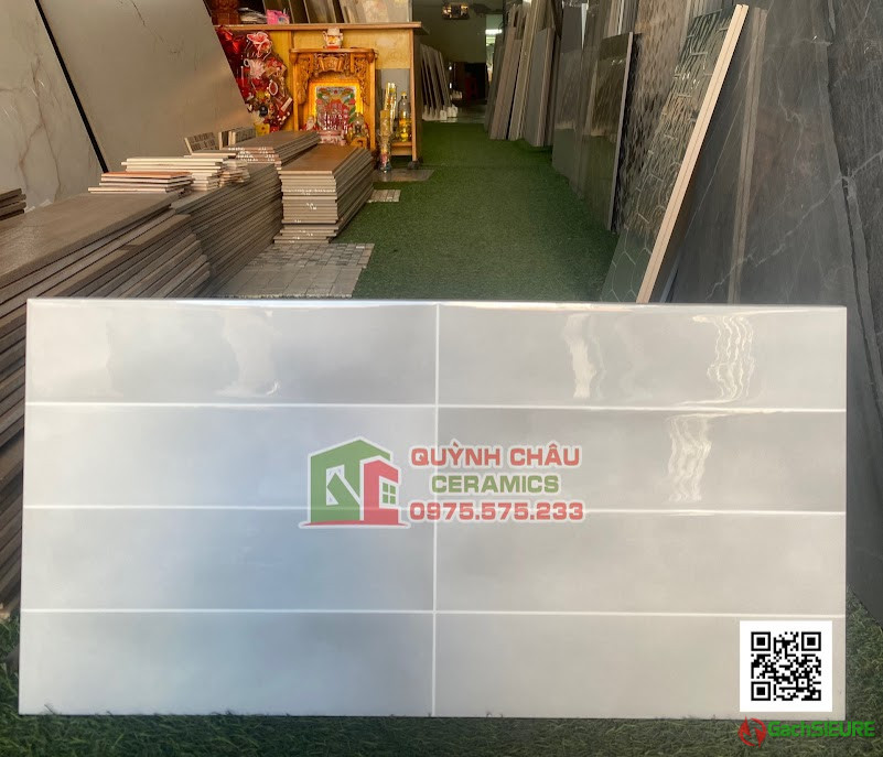 Gạch trang trí 30x60 màu ghi bóng men định hình