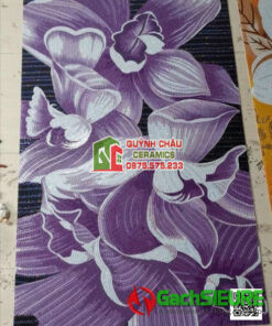Tranh mosaic 5D trang trí bông hoa màu tím